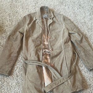 Suede coat.  Camel color.  Wilson’s Leather, size M
